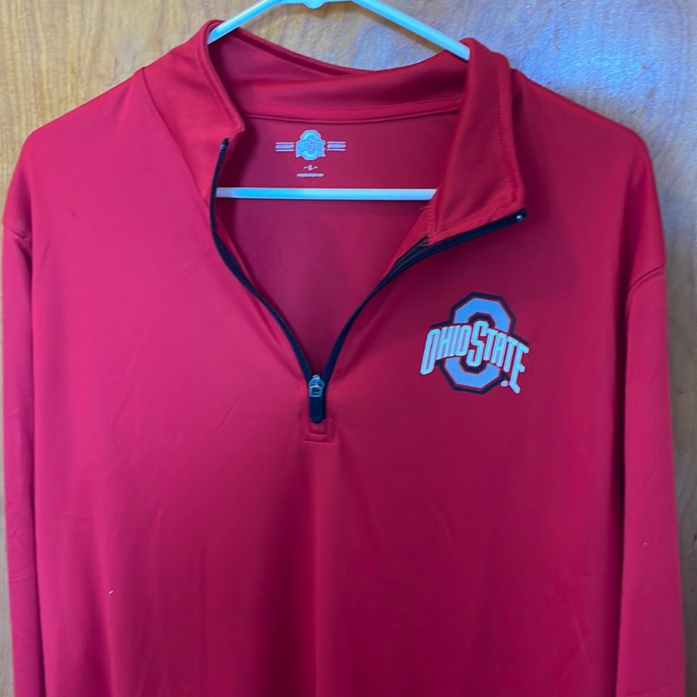 Unisex polyester red Ohio State Buckeyes quarter zip size large